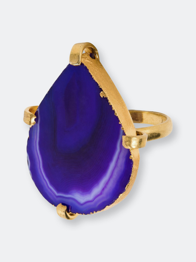 Shop Mela Artisans Dewdrop Rings In Purple