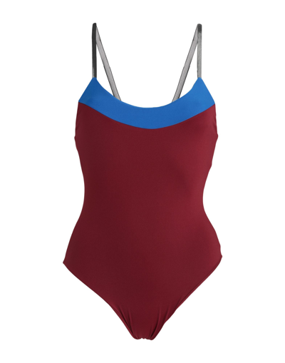 Shop S And S Woman One-piece Swimsuit Burgundy Size 6 Polyamide, Elastane In Red