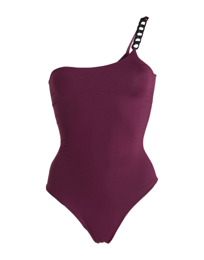 Shop S And S Woman One-piece Swimsuit Garnet Size 8 Polyamide, Elastane In Red