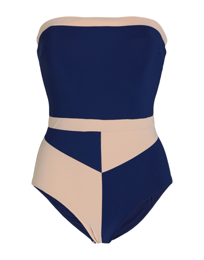 Shop Moeva Woman One-piece Swimsuit Blue Size 8 Polyamide, Elastane
