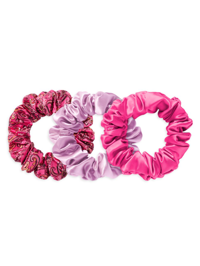 Shop Slip Women's 3-piece Pure Silk Large Scrunchie Set In Spring Rose