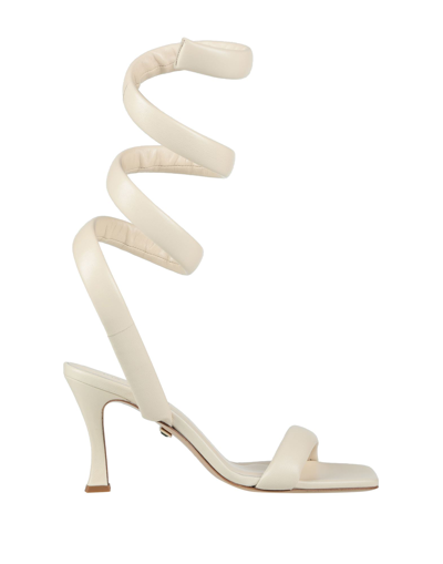 Shop Ilio Smeraldo Woman Sandals Ivory Size 7 Soft Leather In White