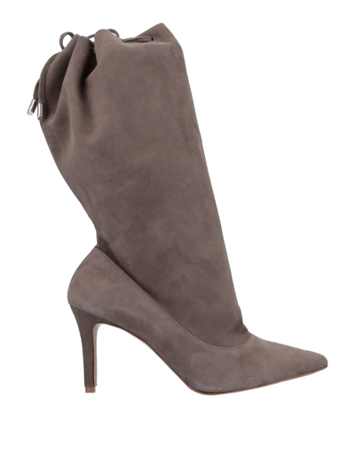 Shop Divine Follie Knee Boots In Khaki