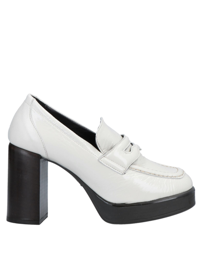 Shop Divine Follie Woman Loafers White Size 9 Soft Leather