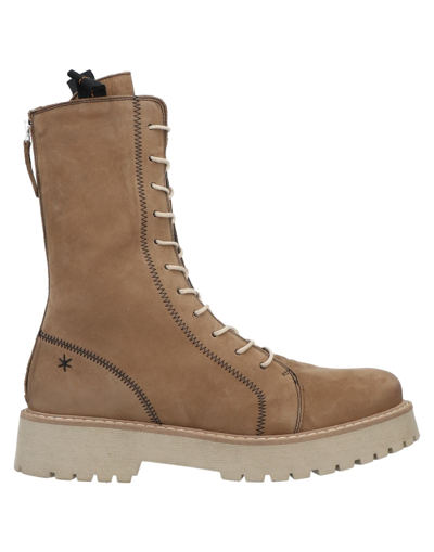 Shop Patrizia Bonfanti Woman Ankle Boots Camel Size 8 Soft Leather In Beige