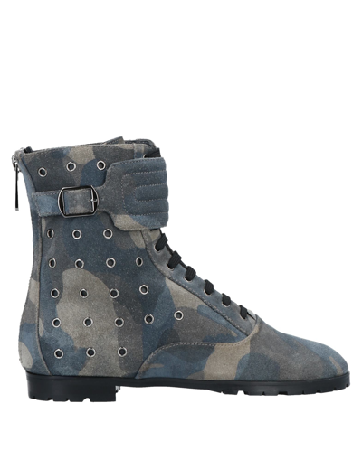 Shop A.testoni Ankle Boots In Slate Blue