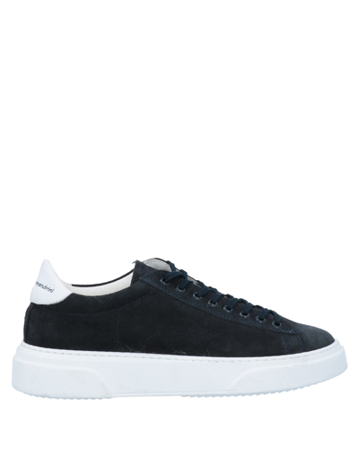 Shop Grey Daniele Alessandrini Man Sneakers Midnight Blue Size 6 Soft Leather In Dark Blue