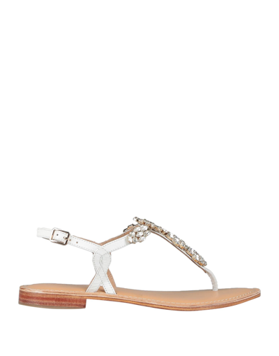Shop Carlo Pazolini Woman Toe Strap Sandals White Size 9 Soft Leather