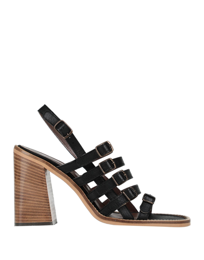 Shop Fiorifrancesi Woman Sandals Black Size 7 Leather