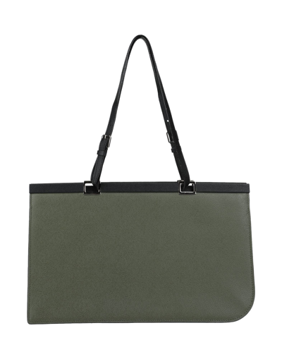 Shop Valextra Woman Handbag Military Green Size - Calfskin