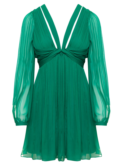 Shop Alberta Ferretti Woman's Green Chiffon Dress