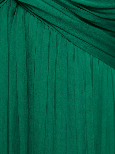 Shop Alberta Ferretti Woman's Green Chiffon Dress