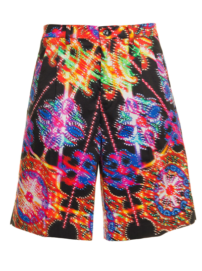 Shop Dolce & Gabbana Man's Multicolor Luminarie Cotton Bermuda Shorts