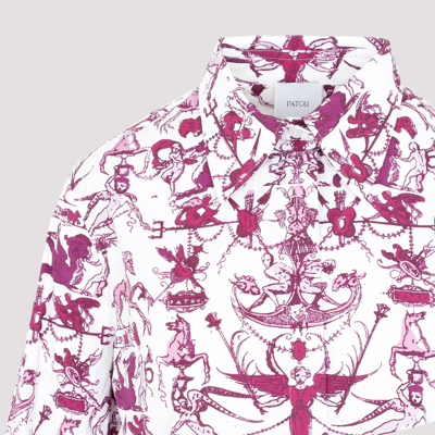 Shop Patou Cotton Signature Shirt In Pink &amp; Purple