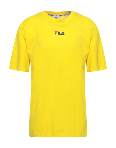 Shop Fila Man T-shirt Yellow Size S Cotton