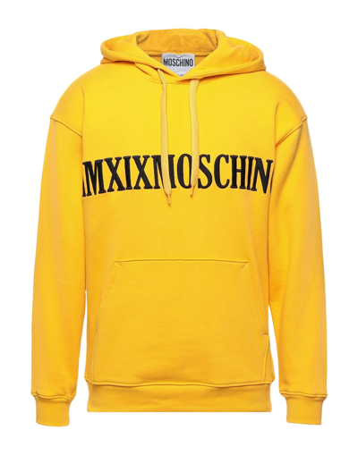 Shop Moschino Man Sweatshirt Yellow Size 40 Cotton, Polyester