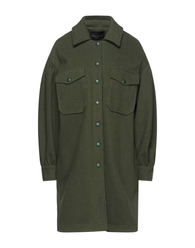 Shop Angela Mele Milano Woman Shirt Military Green Size S Viscose, Polyester