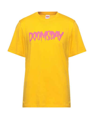 Shop Doomsday Society Man T-shirt Ocher Size Xl Cotton In Yellow