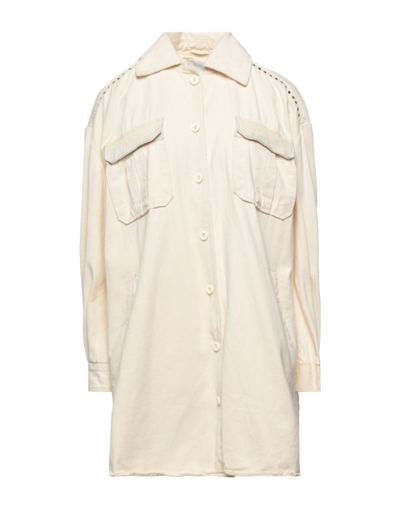 Shop Goosecraft Woman Shirt Ivory Size S Cotton, Sheepskin In White