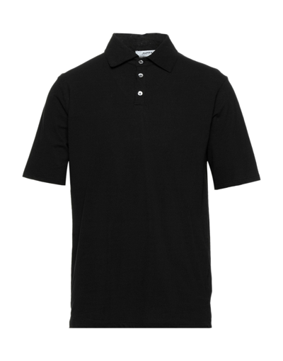 Shop Alpha Studio Man Polo Shirt Black Size 44 Cotton, Elastane