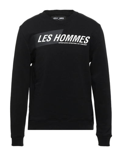 Shop Les Hommes Man Sweatshirt Black Size S Cotton, Elastane