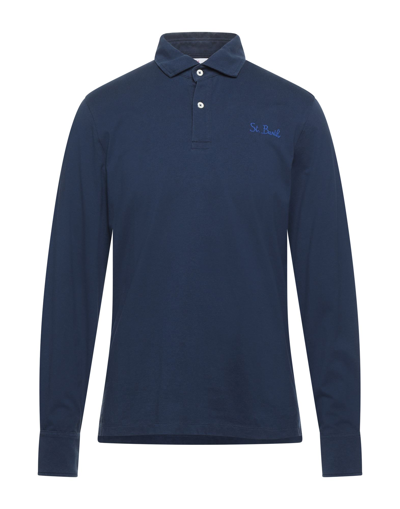 Shop Mc2 Saint Barth Man Polo Shirt Midnight Blue Size S Cotton
