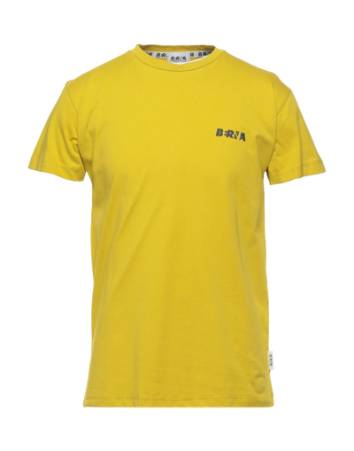 Shop Berna Man T-shirt Ocher Size M Cotton In Yellow
