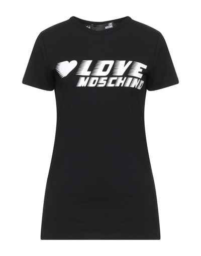 Shop Love Moschino Woman T-shirt Black Size 4 Cotton, Elastane