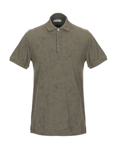 Shop Alpha Studio Man Polo Shirt Military Green Size 36 Cotton