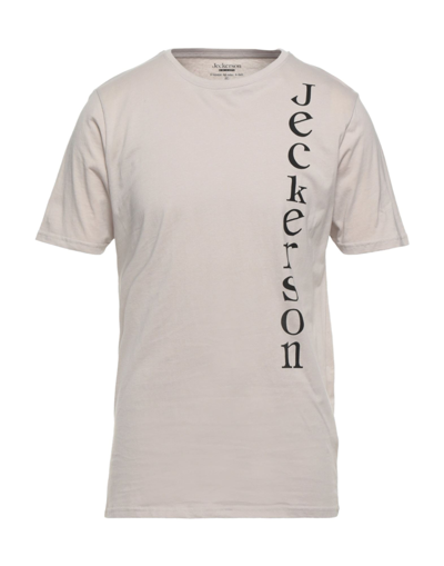 Shop Jeckerson Man T-shirt Beige Size Xl Cotton