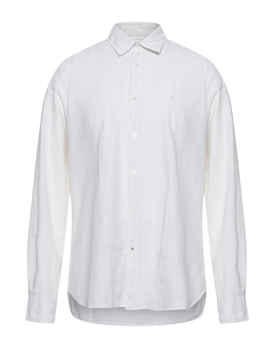Shop Trussardi Man Shirt Beige Size 17 ½ Cotton, Linen
