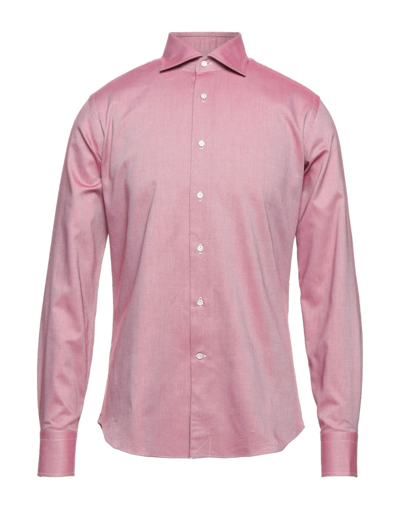 Shop Alessandro Gherardi Man Shirt Garnet Size 15 ¾ Cotton In Red