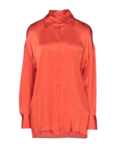 Shop Twenty Easy By Kaos Woman Shirt Orange Size 6 Acetate, Silk