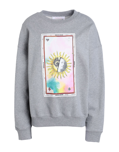 See By Chloé Sun And Moon Graphic Print Sweatshirt In Grey