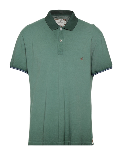 Shop Brooksfield Polo Shirts In Military Green