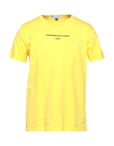 Shop Alessandro Dell'acqua Man T-shirt Yellow Size S Cotton