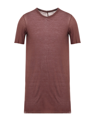 Shop Rick Owens T-shirts In Cocoa