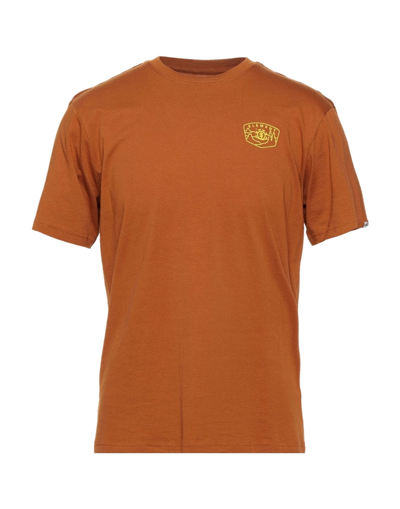 Shop Element Man T-shirt Tan Size M Organic Cotton In Brown