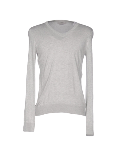 Shop Alpha Studio Sweaters In Light Grey
