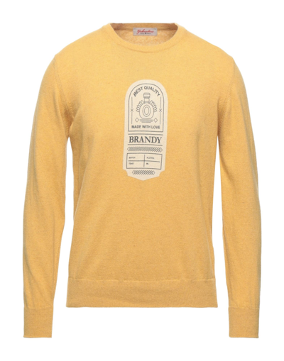 Shop Gabardine Man Sweater Ocher Size Xl Wool, Viscose, Nylon, Cashmere In Yellow
