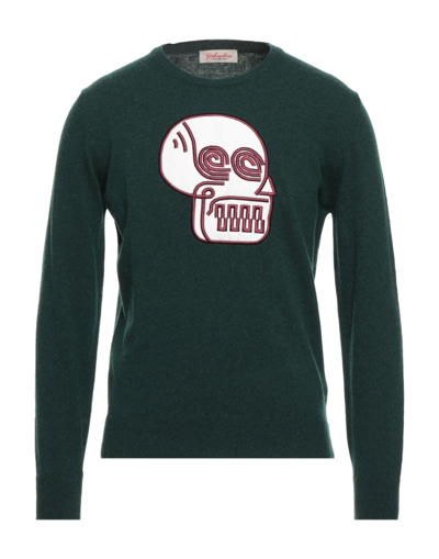Shop Gabardine Man Sweater Dark Green Size S Wool, Viscose, Nylon, Cashmere