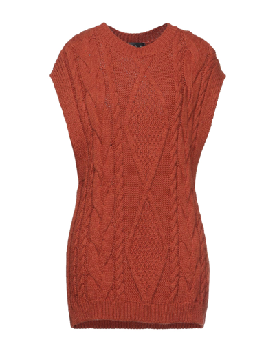 Shop Icona By Kaos Woman Sweater Brown Size S Acrylic, Wool, Viscose, Alpaca Wool