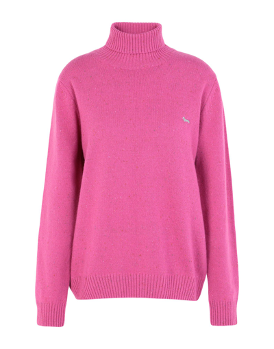 Shop Harmont & Blaine Woman Turtleneck Fuchsia Size 3xl Wool In Pink