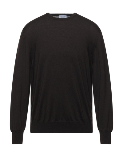 Shop Gran Sasso Man Sweater Dark Brown Size 50 Virgin Wool
