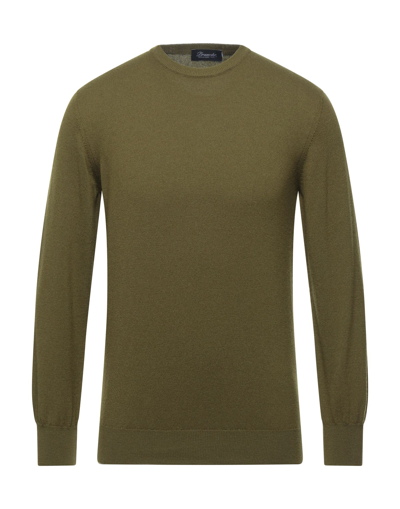 Shop Drumohr Man Sweater Military Green Size 38 Wool, Cashmere