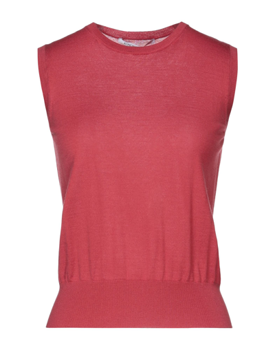 Shop Agnona Woman Sweater Brick Red Size L Cashmere