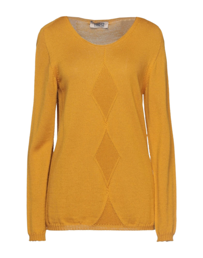 Shop Tsd12 Woman Sweater Ocher Size Xxl Merino Wool, Acrylic In Yellow