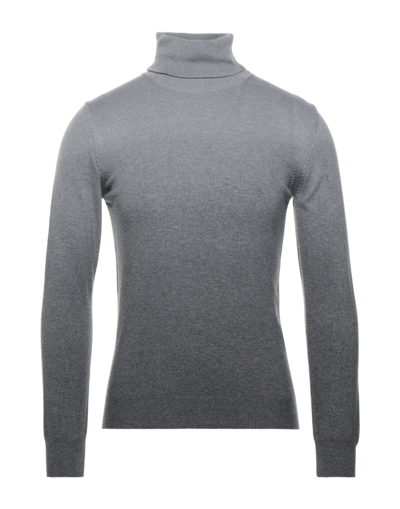 Shop Grey Daniele Alessandrini Man Turtleneck Grey Size 42 Polyamide, Viscose, Wool, Cashmere