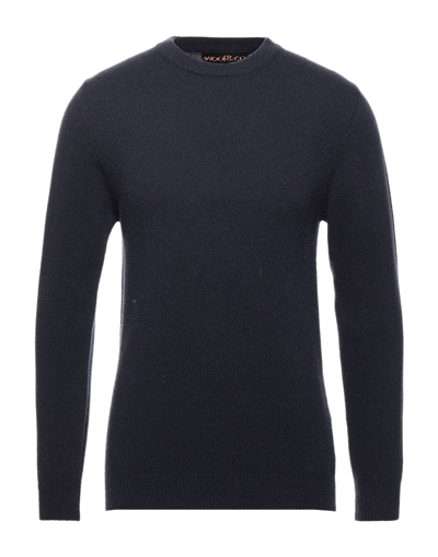 Shop Wool & Co Man Sweater Midnight Blue Size Xxl Wool, Polyamide