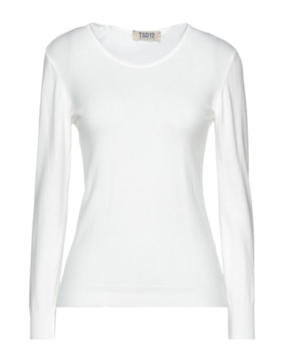 Shop Tsd12 Woman Sweater White Size Xxl Modal, Acrylic, Polyamide
